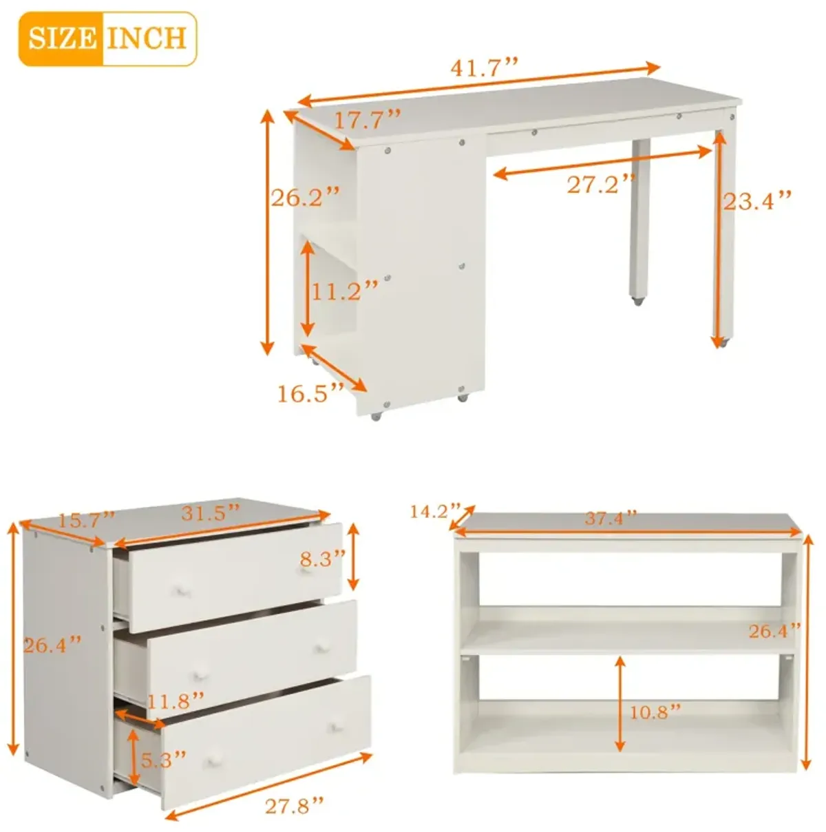 Low Study Twin Loft Bed With Cabinet And Rolling Portable Desk