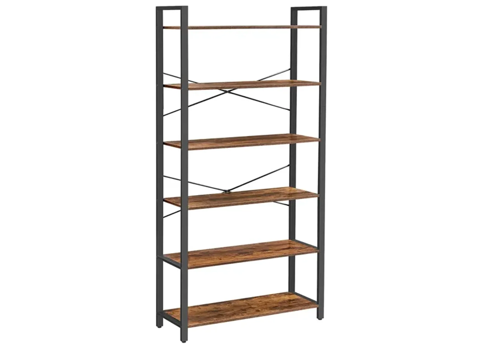 6-Tier Bookshelf with Steel Frame