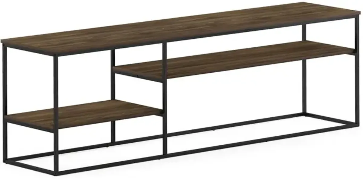 Furinno Moretti Modern Lifestyle TV Stand for TV up to 78 Inch, Columbia Walnut