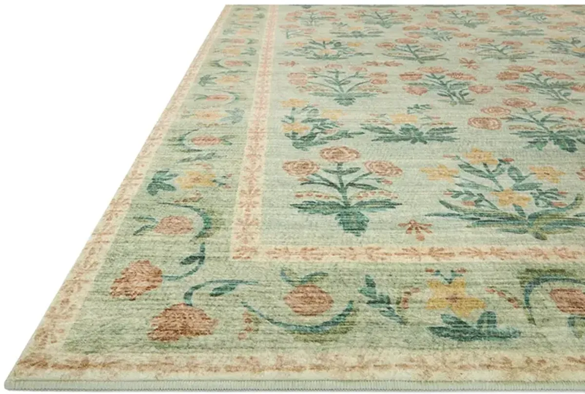 Eden Mughal Rose Moss 2'6" x 7'6" Runner Rug