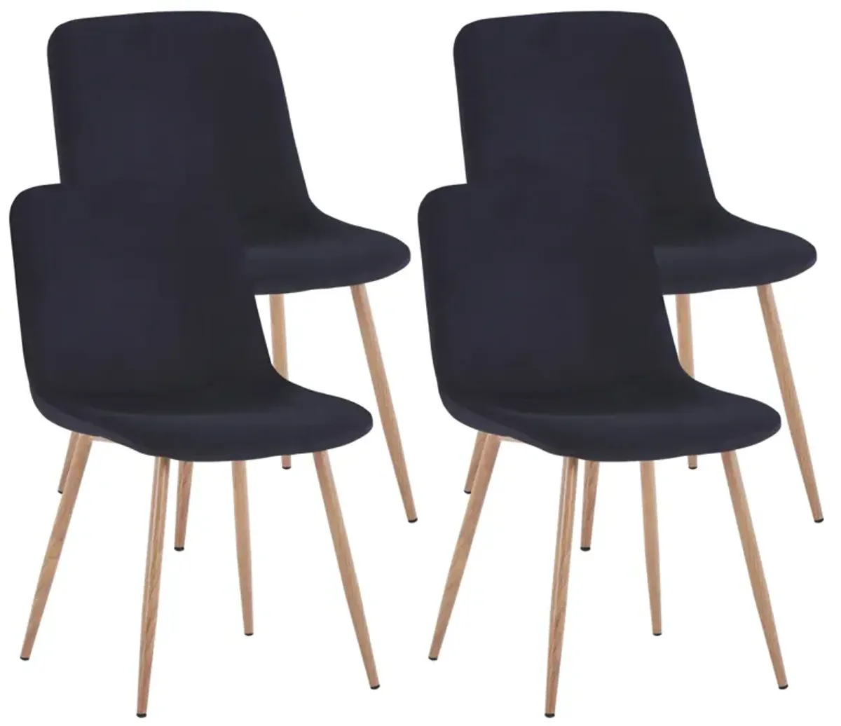 Black Dining Chair Set, Modern Style, Multi-Purpose