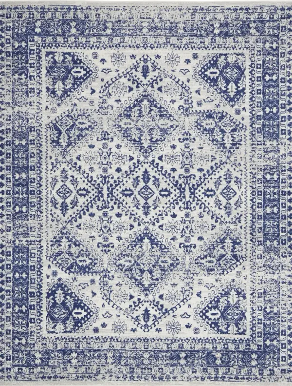 Whimsicle WHS15 Ivory/Navy 7' x 10' Rug