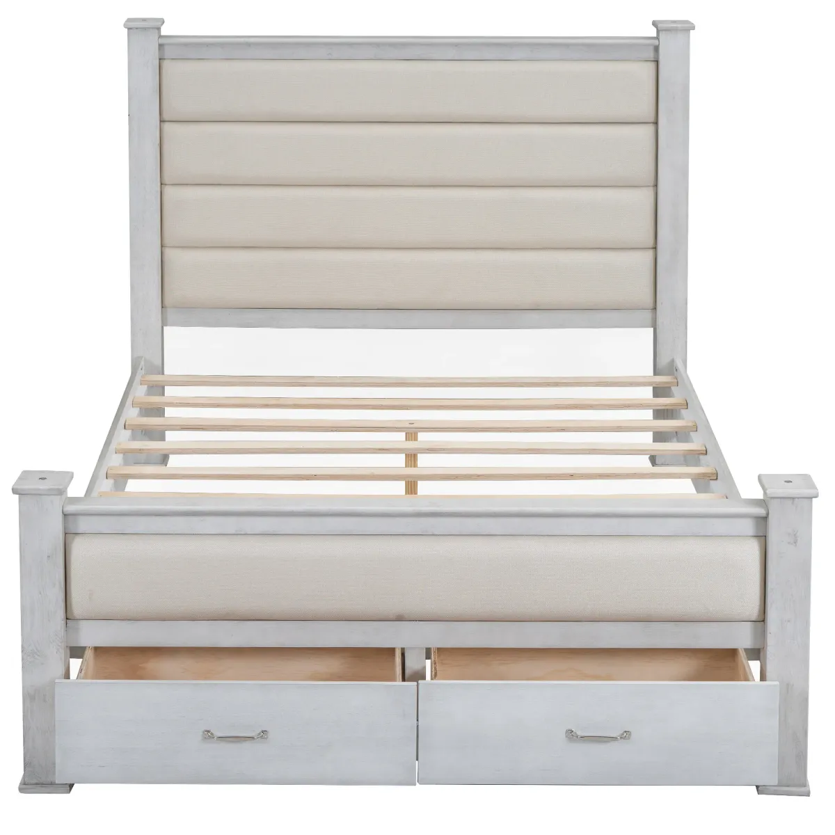 Merax Platform Bed with Upholstered Headboard