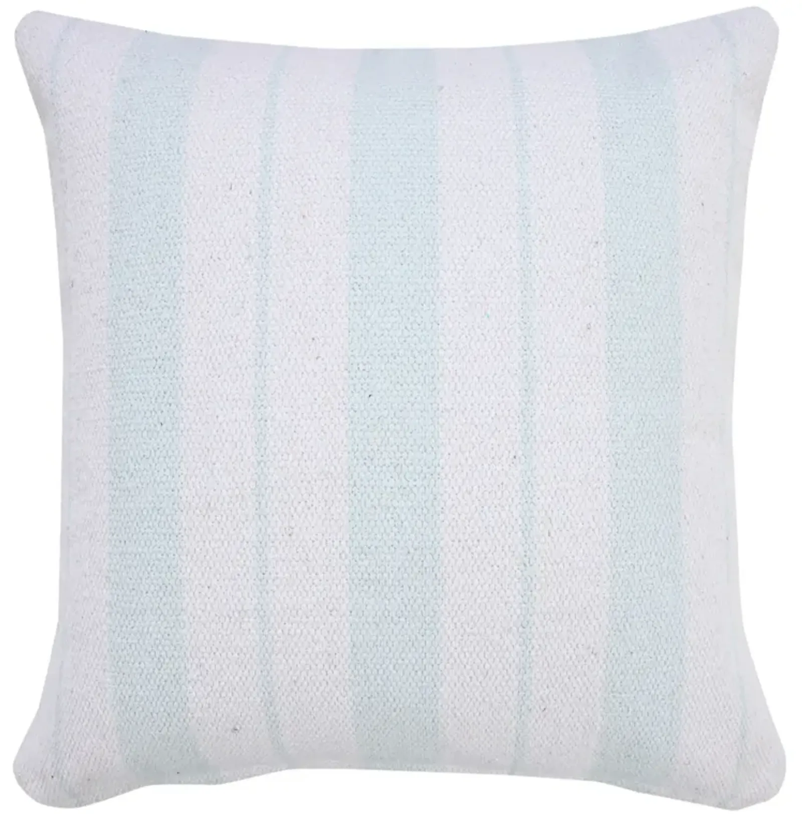 20" Blue and White Striped Pattern Square Throw Pillow