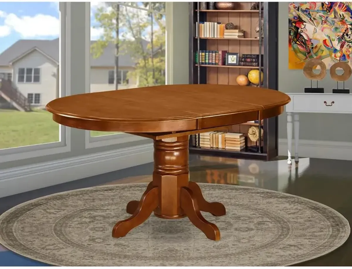 East West Furniture Avon  Oval  Table  With  18  Butterfly  leaf  -  Saddle  Brown  Finish