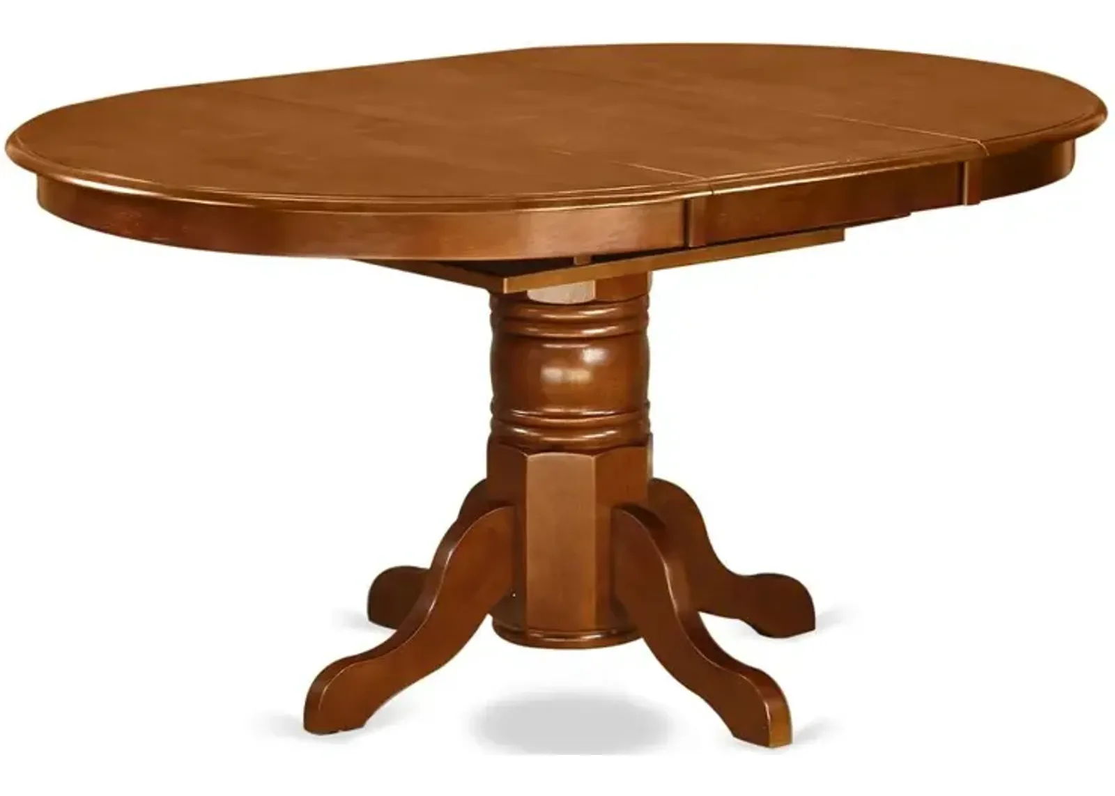 East West Furniture Avon  Oval  Table  With  18  Butterfly  leaf  -  Saddle  Brown  Finish