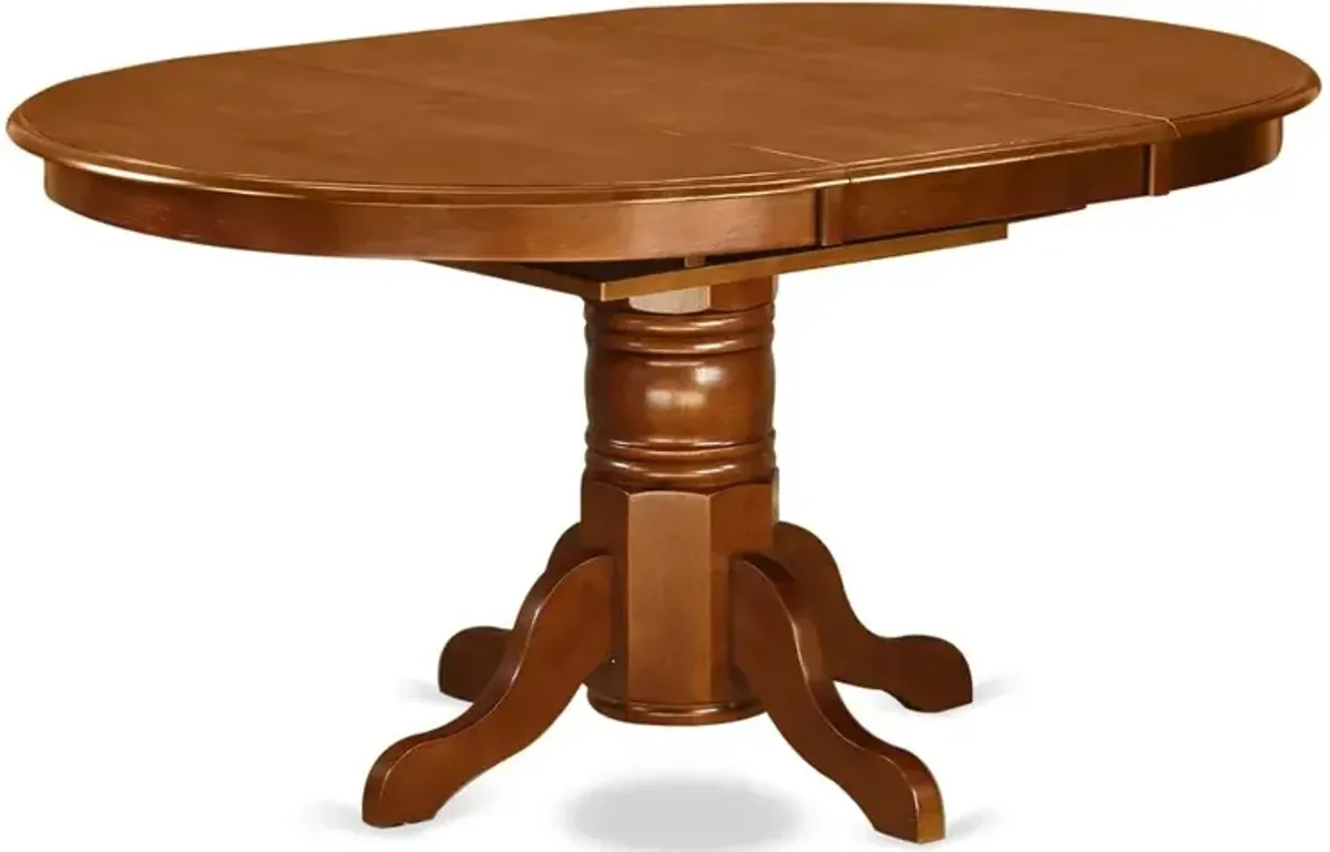 East West Furniture Avon  Oval  Table  With  18  Butterfly  leaf  -  Saddle  Brown  Finish