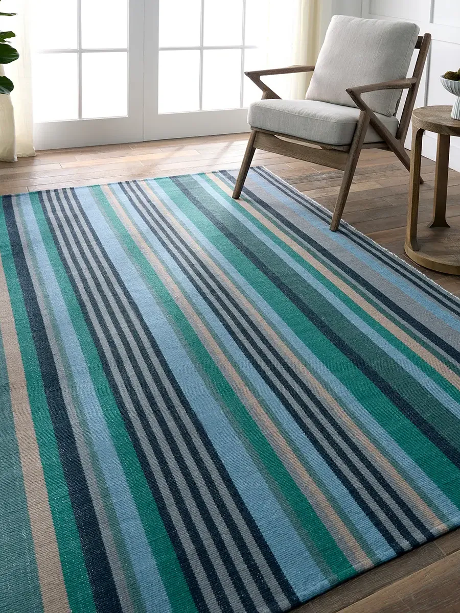 Mazarro Sergio Blue 3' x 8' Runner Rug