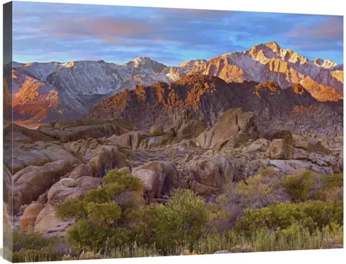 Sun illuminating the Alabama Hills, California-Canvas Art-32x24