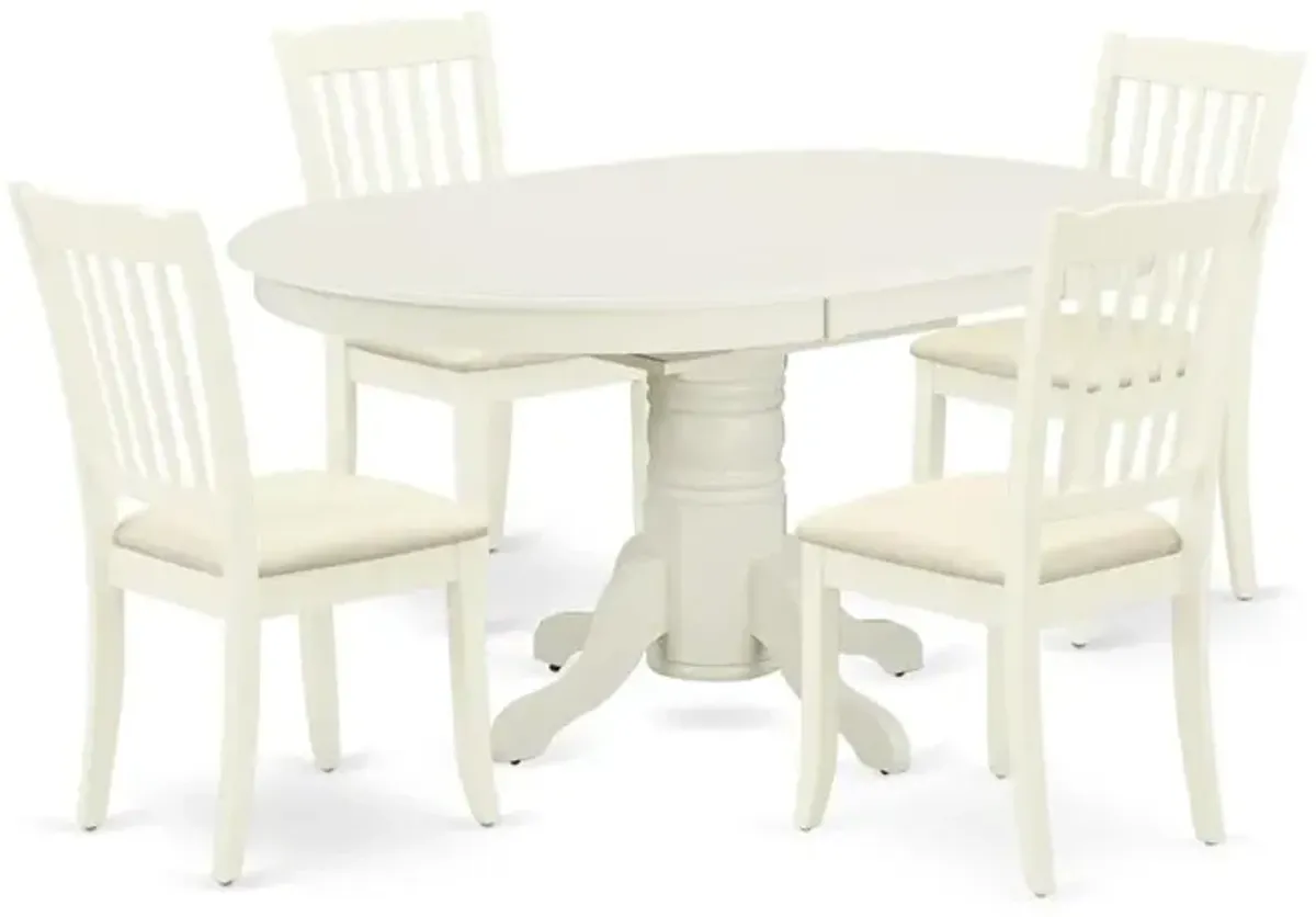 Dining Room Set Linen White, AVDA5-LWH-C
