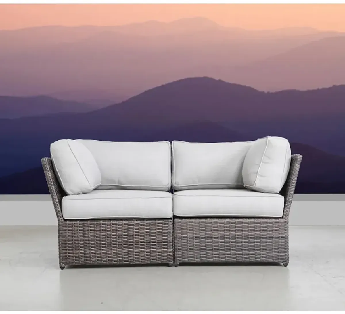 Living Source International Fully Assembled 66'' Wide Outdoor Wicker Loveseat with Cushions New