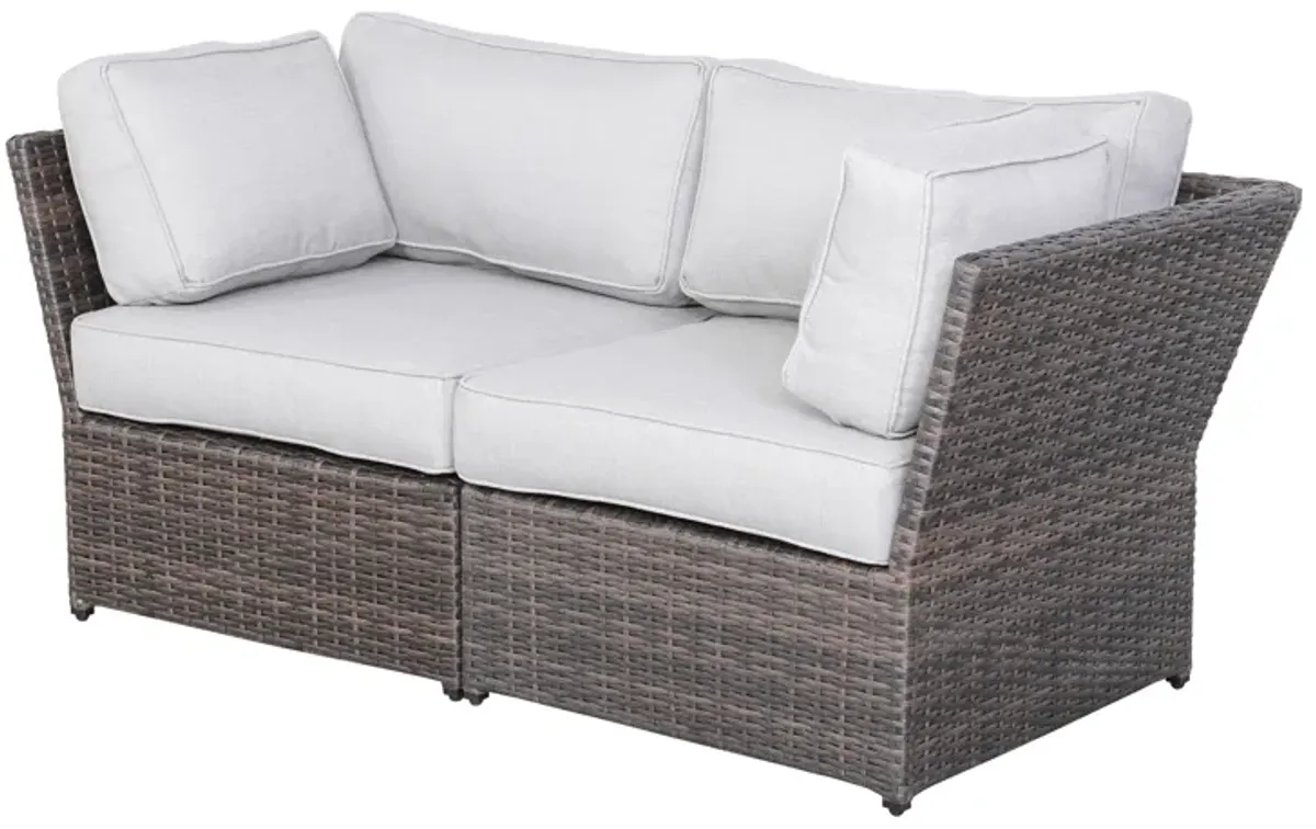 Living Source International Fully Assembled 66'' Wide Outdoor Wicker Loveseat with Cushions New