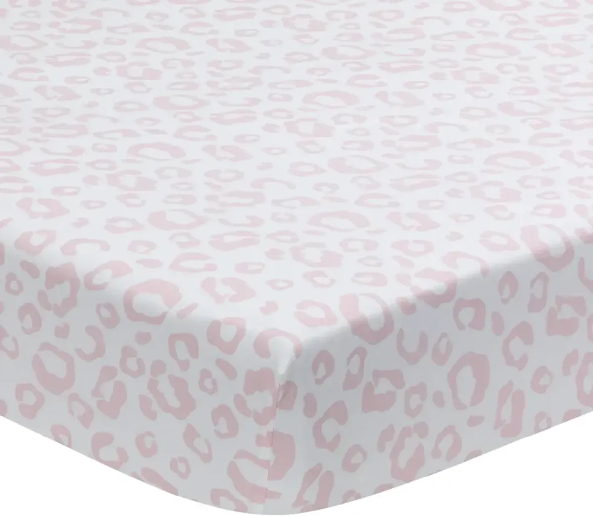 Lambs & Ivy Signature Pink/White Leopard Organic Cotton Fitted Crib Sheet