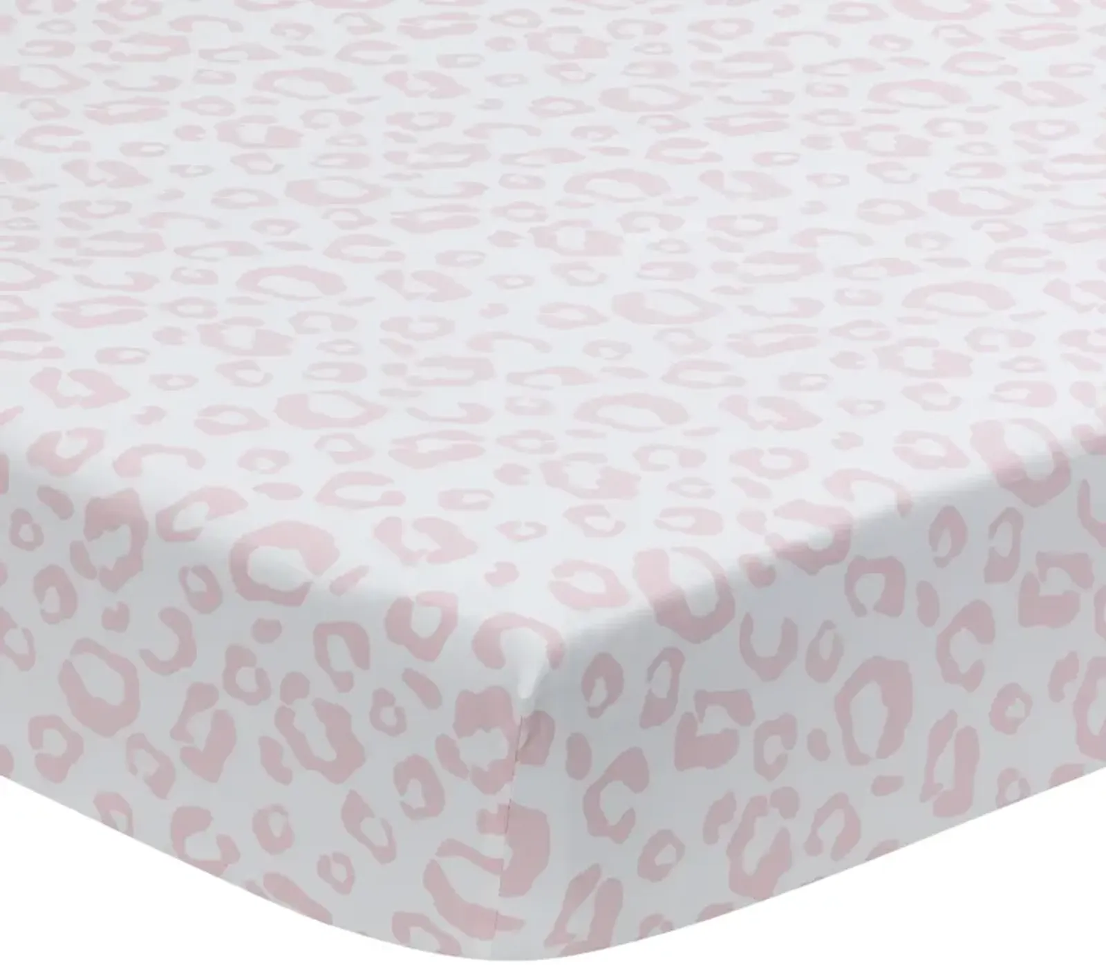 Lambs & Ivy Signature Pink/White Leopard Organic Cotton Fitted Crib Sheet