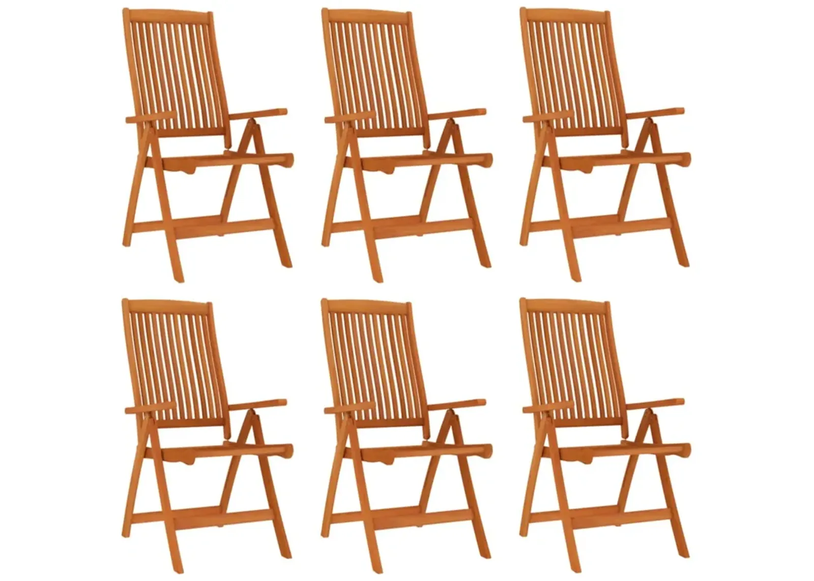 vidaXL Folding Patio Chairs 6 pcs Solid Wood Eucalyptus