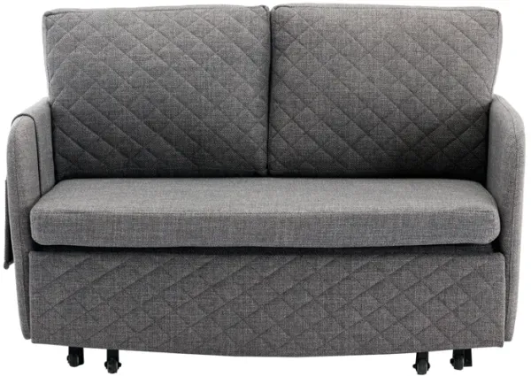 Convertible Sleeper Sofa Bed, Modern Velvet Loveseat Couch With Pull Out Bed, Small Love Seat