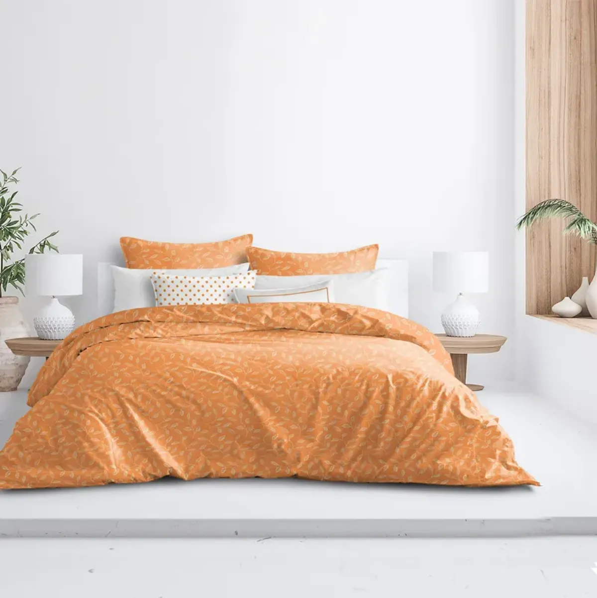 6ix Tailors Fine Linens Sabrina Tangerine Duvet Cover Set