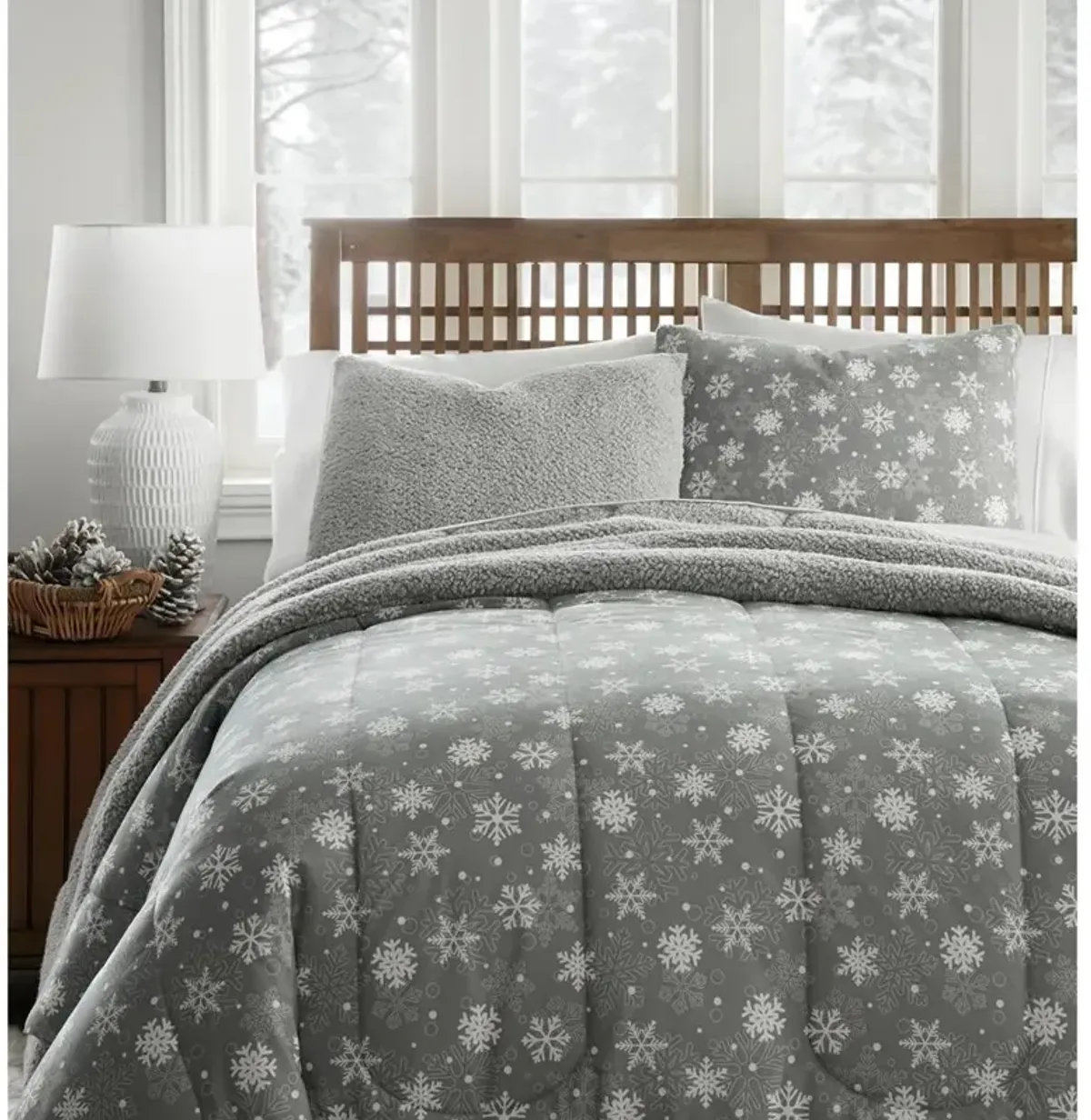 Micro Flannel Reverse to Sherpa Comforter Set