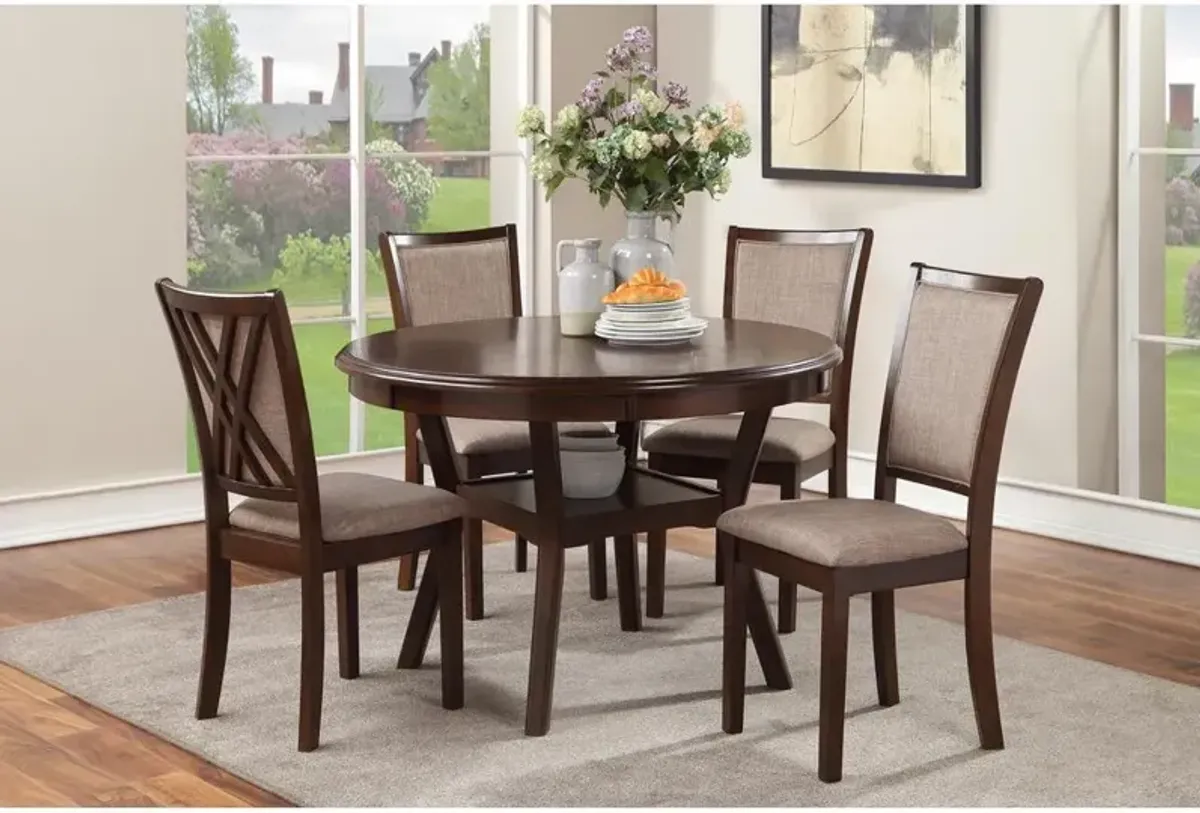 New Classic Furniture Furniture Amy 5-Piece Contemporary Wood Dining Set in Cherry