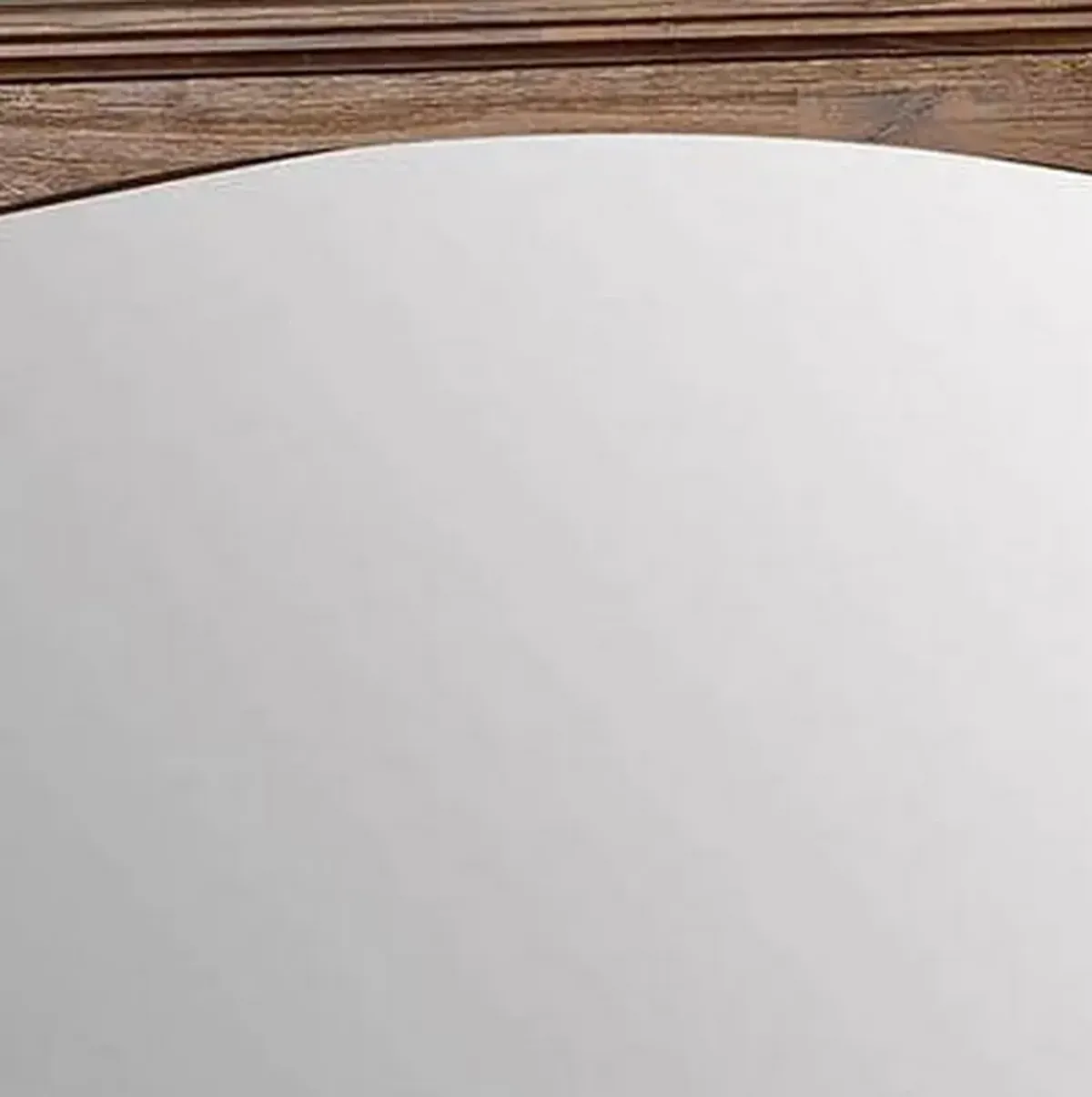 37 Inch Transitional Style Wooden Frame Mirror, Dark Oak - Benzara