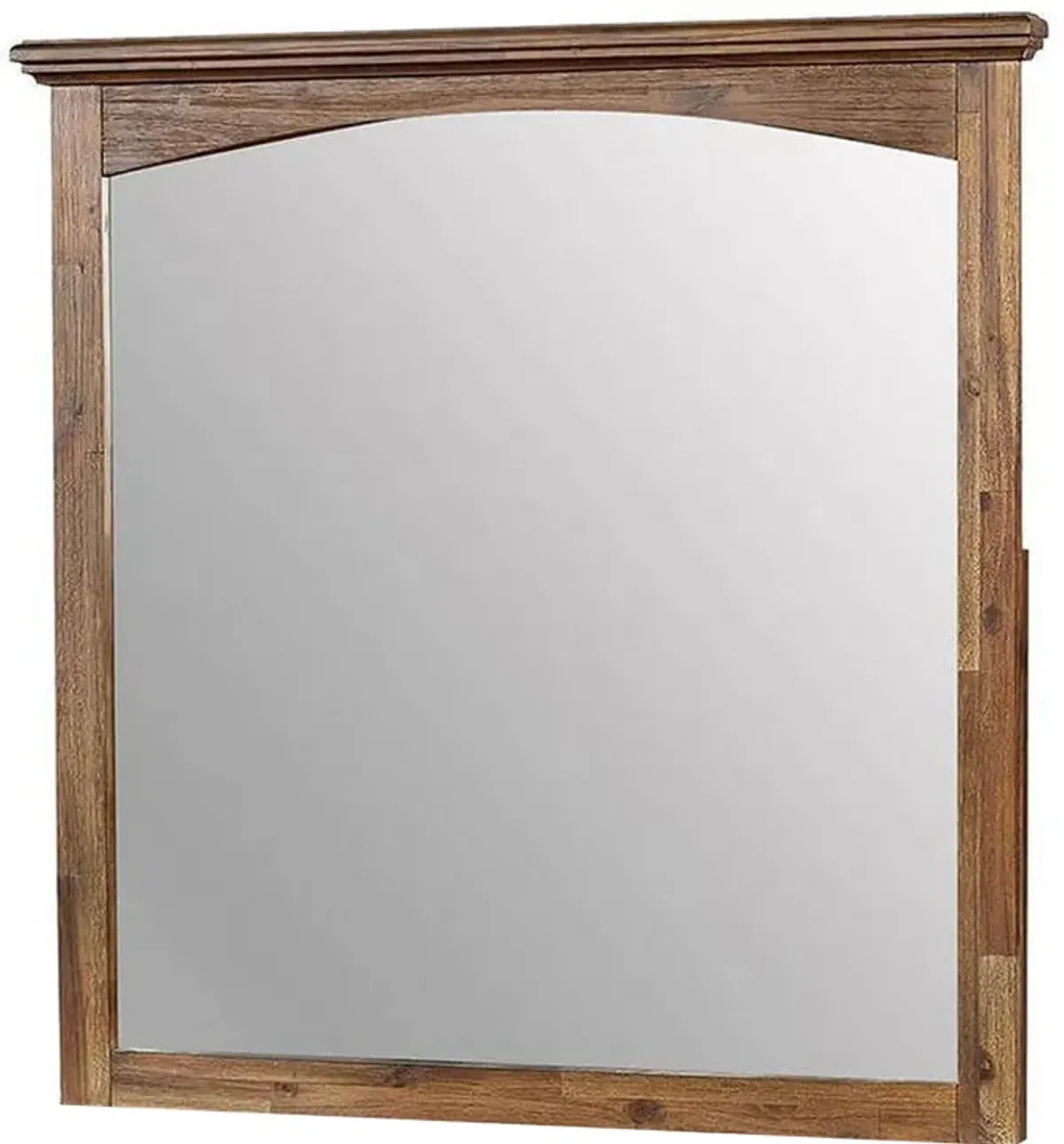 37 Inch Transitional Style Wooden Frame Mirror, Dark Oak - Benzara