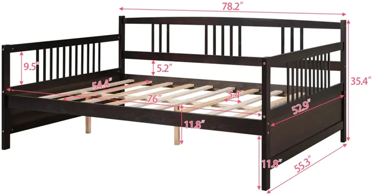 Merax Full Size Daybed with Support Legs