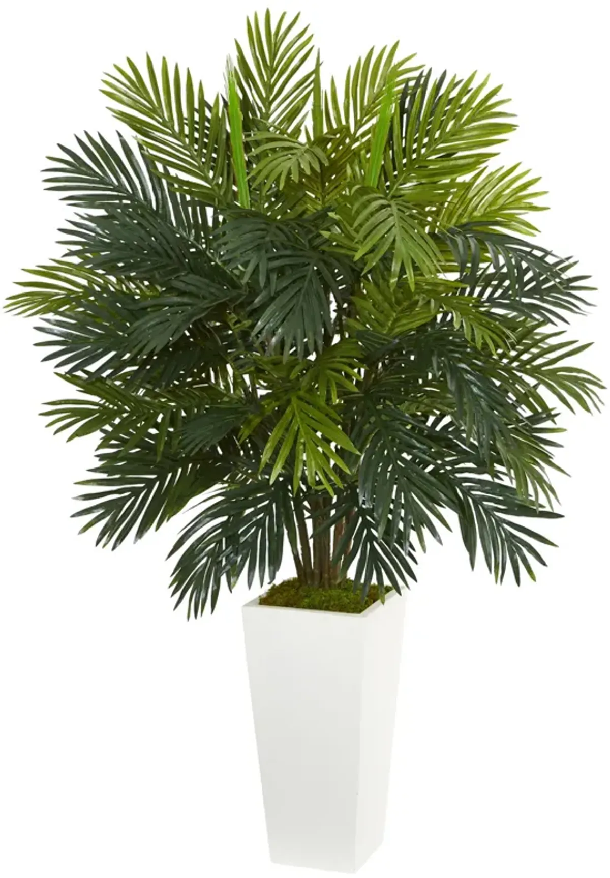 Hivvago Areca Palm Artificial Plant in White Tower Planter
