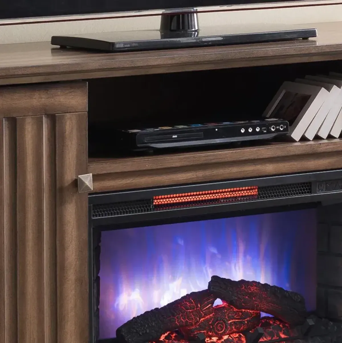 OS Home Model 5542 Infrared Electric Fireplace Media Console .