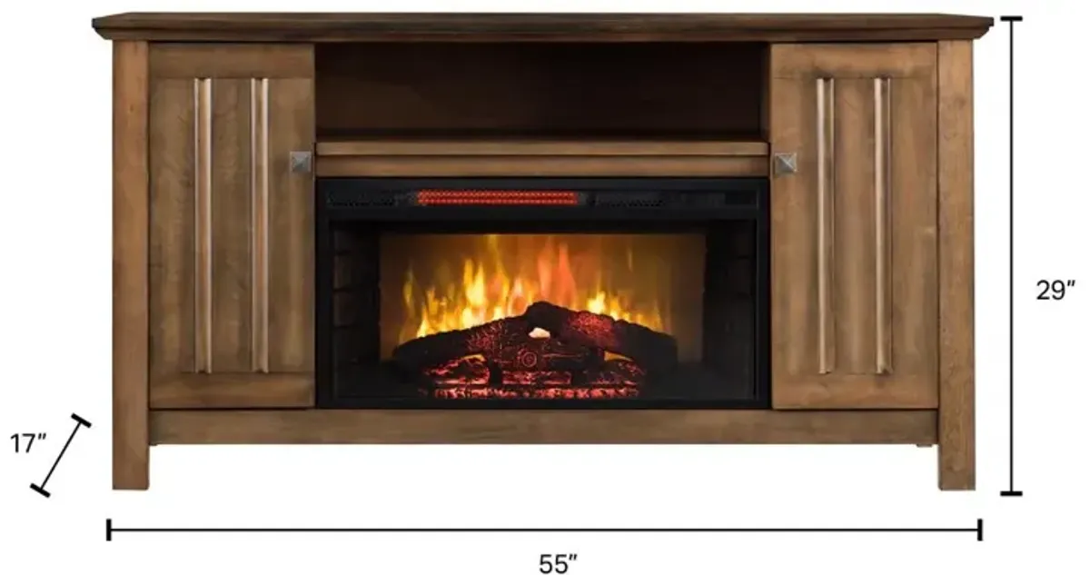 OS Home Model 5542 Infrared Electric Fireplace Media Console .