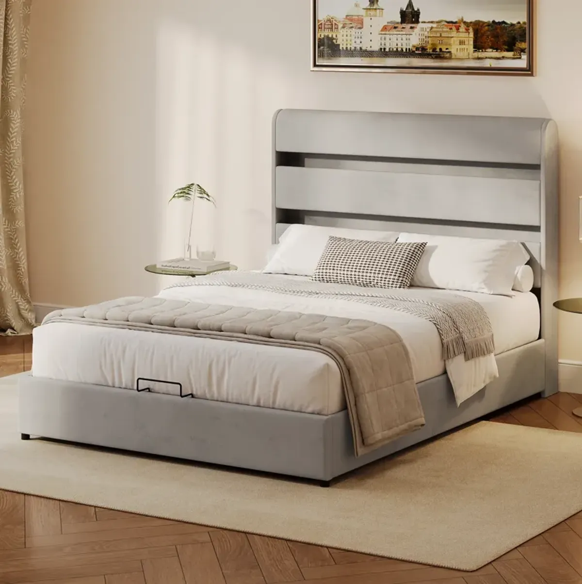 Merax Lift Up Storage Bed with Headboard