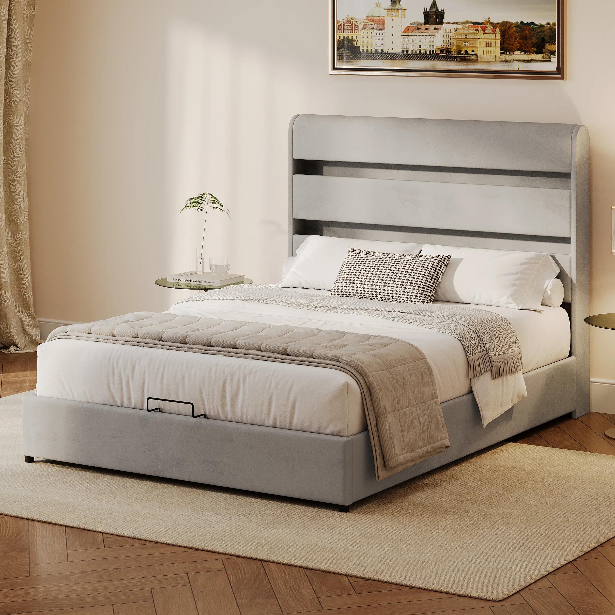 Merax Lift Up Storage Bed with Headboard