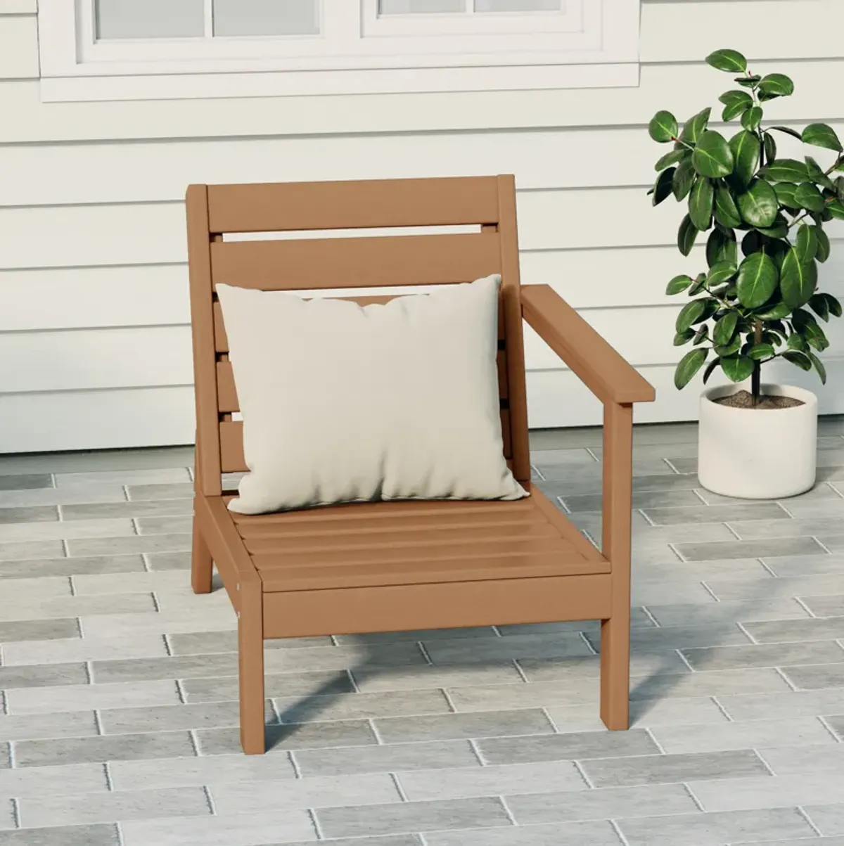 WestinTrends Outdoor Patio HDPE Right Arm Facing Deep Seating Corner Chair