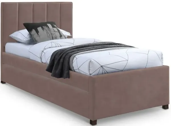 Meridian Furniture Hudson Brown Vegan Leather Twin Trundle Bed