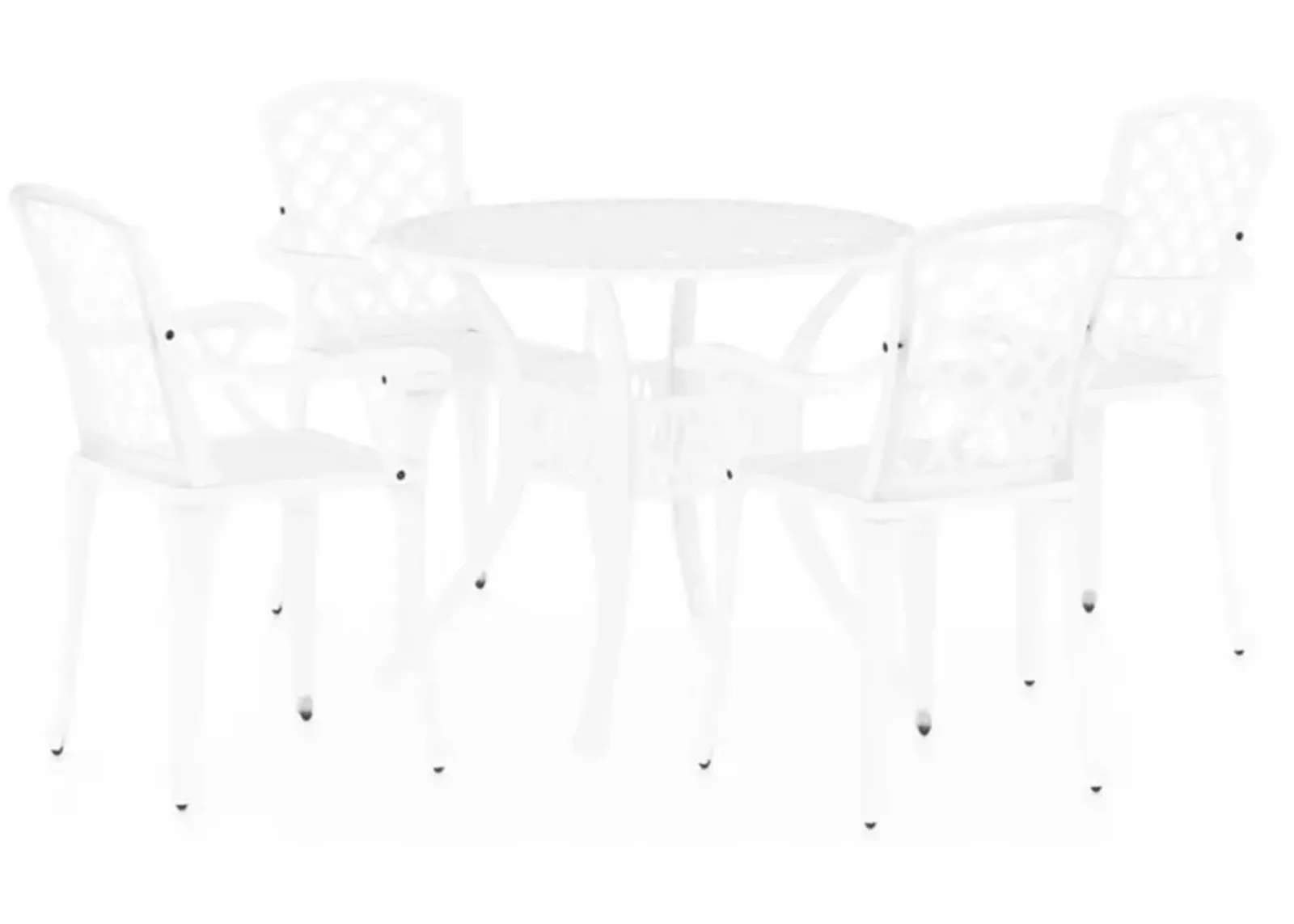 vidaXL 5 Piece Bistro Set Cast Aluminum White