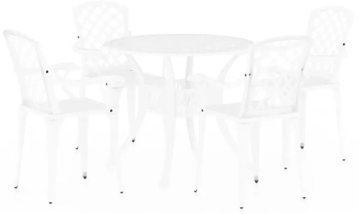 vidaXL 5 Piece Bistro Set Cast Aluminum White