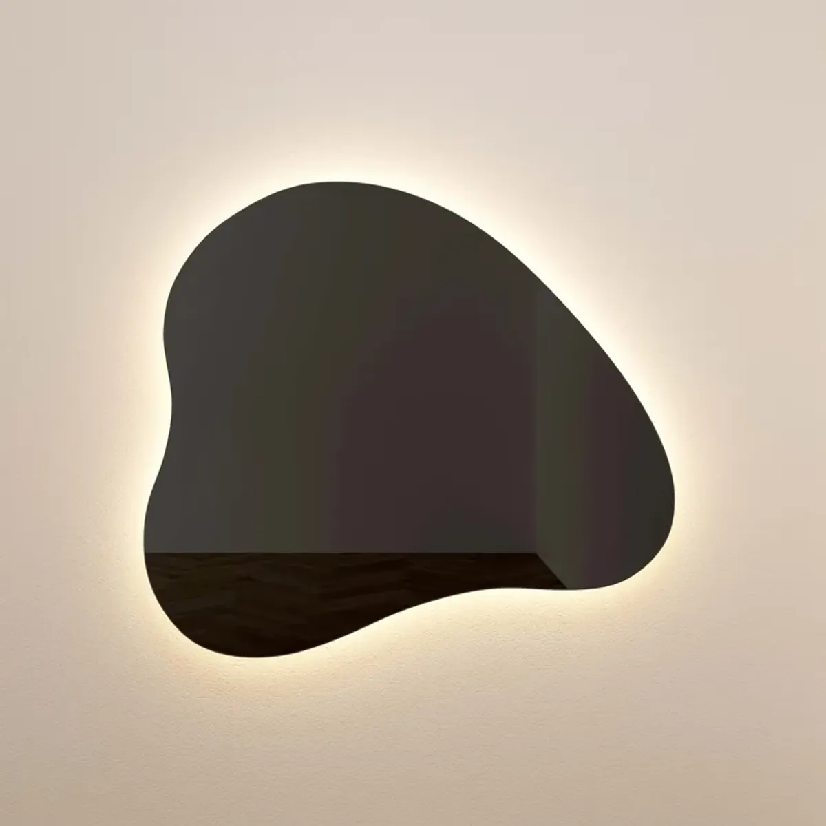 Phoebe LED Teardrop Black Tinted Wall Mirror