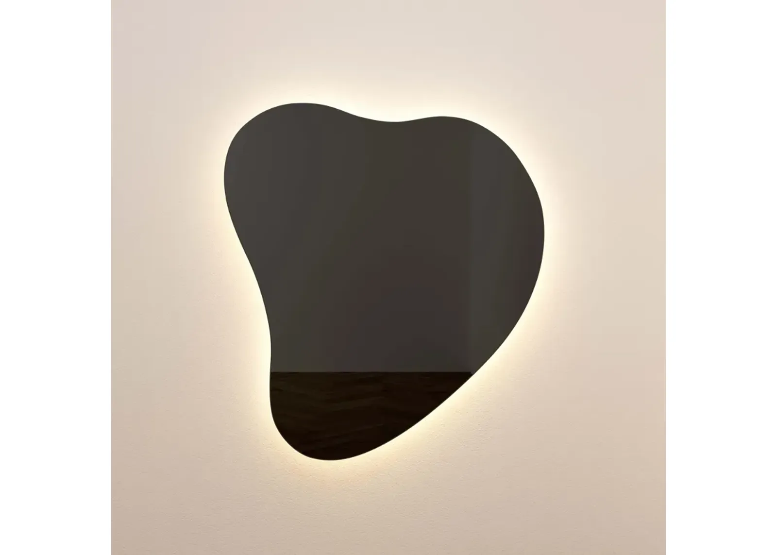 Phoebe LED Teardrop Black Tinted Wall Mirror