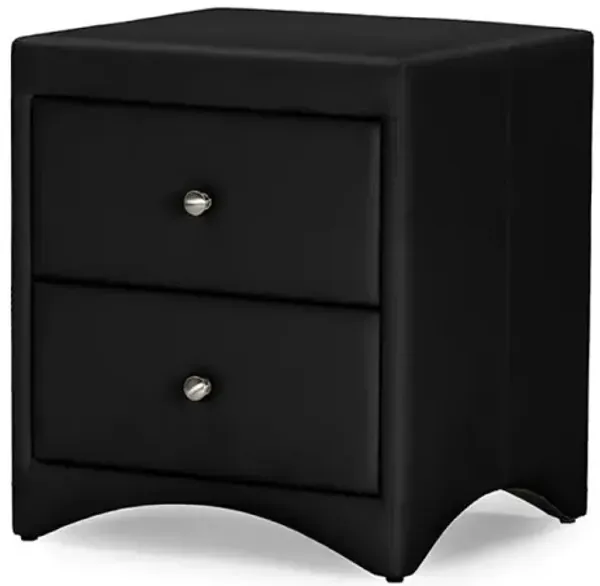 Dorian Black Faux Leather Upholstered Modern Nightstand