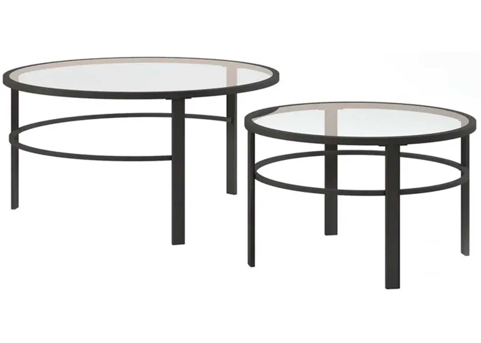 Hudson&Canal Gaia Round Nested Coffee Table in Blackened Bronze