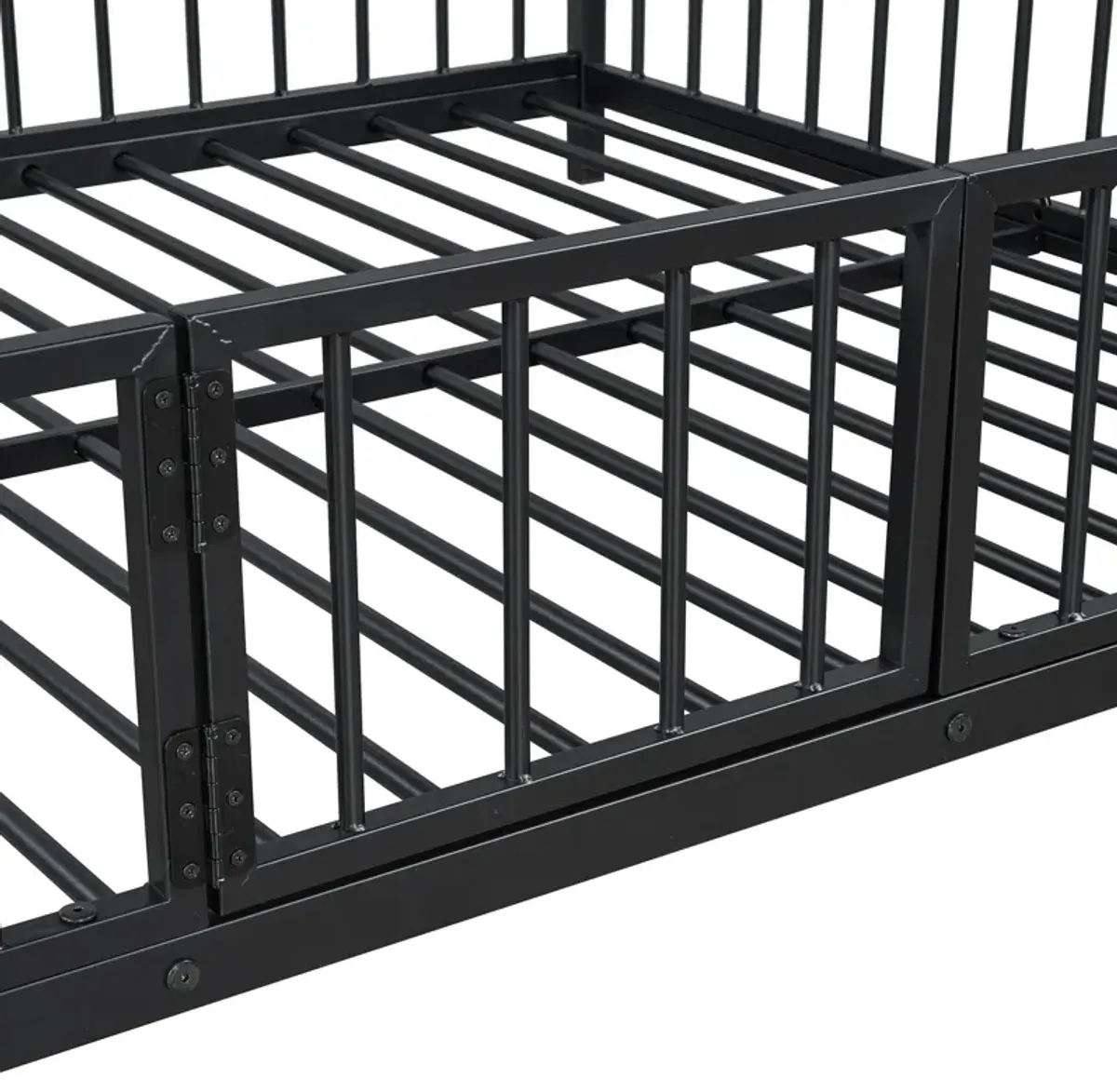 Merax Metal Bunk Bed with Slide and Guardrails