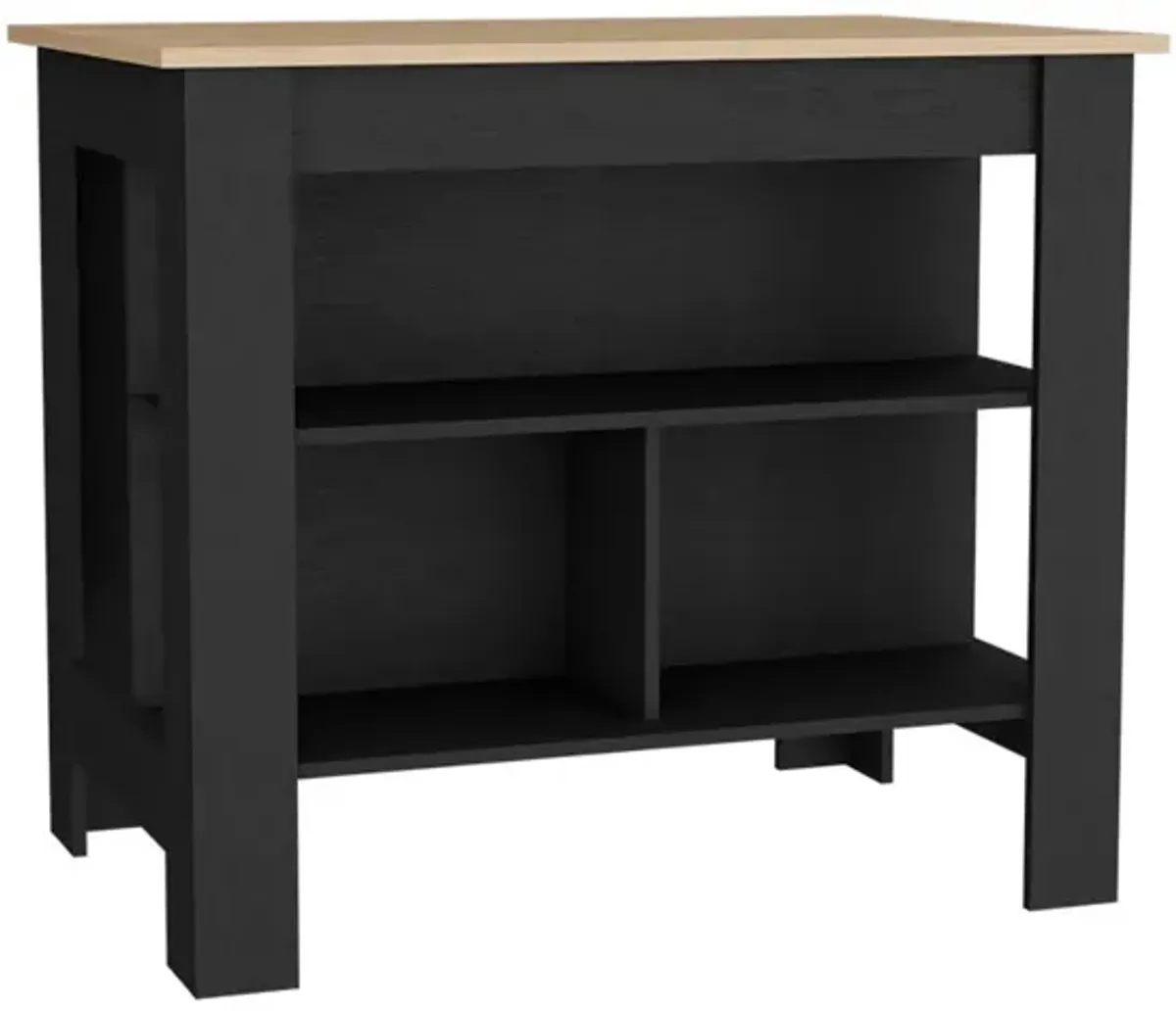 Kitchen Island Ada, Kitchen, Black / Light Pine