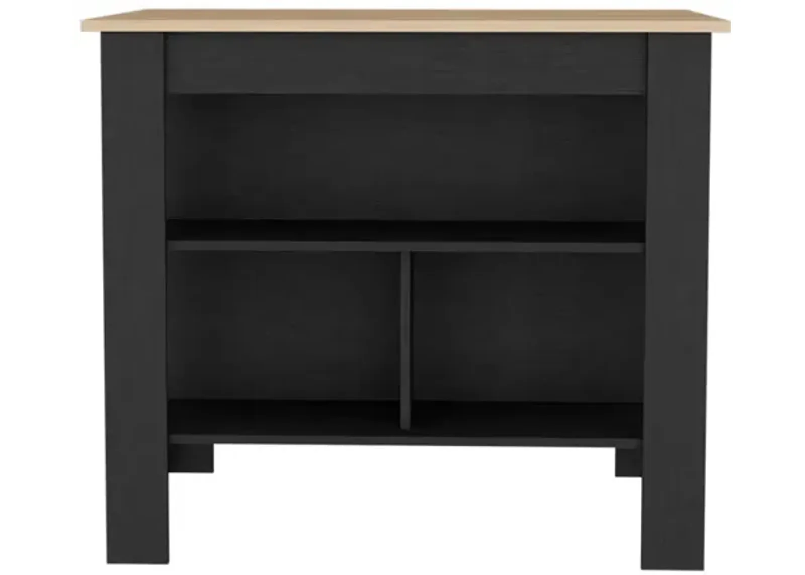 Kitchen Island Ada, Kitchen, Black / Light Pine