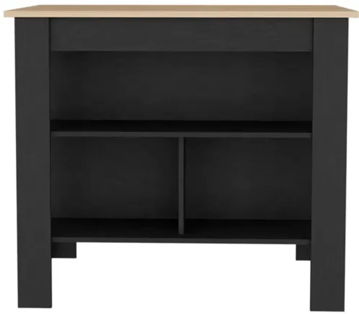 Kitchen Island Ada, Kitchen, Black / Light Pine