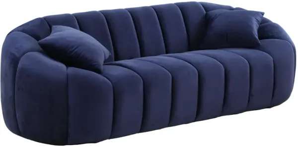 Modern Sofa 3-Seater Couch with Deep Channel Tufting - Velvet Sofa for Living Room