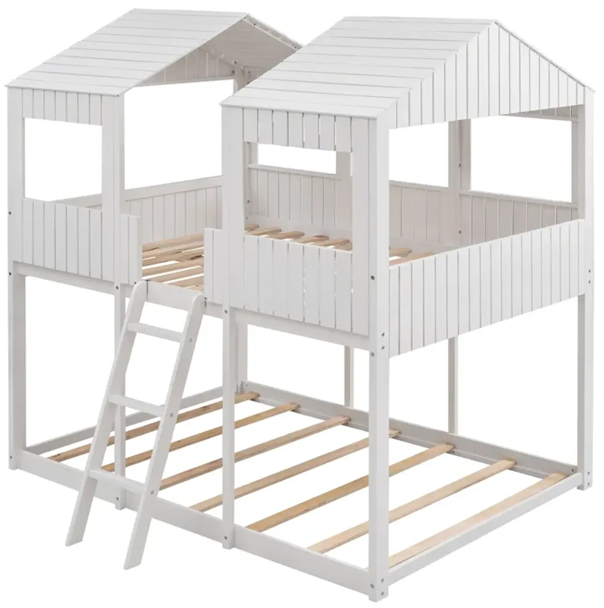 Merax Bunk Bed with Roof and Ladder