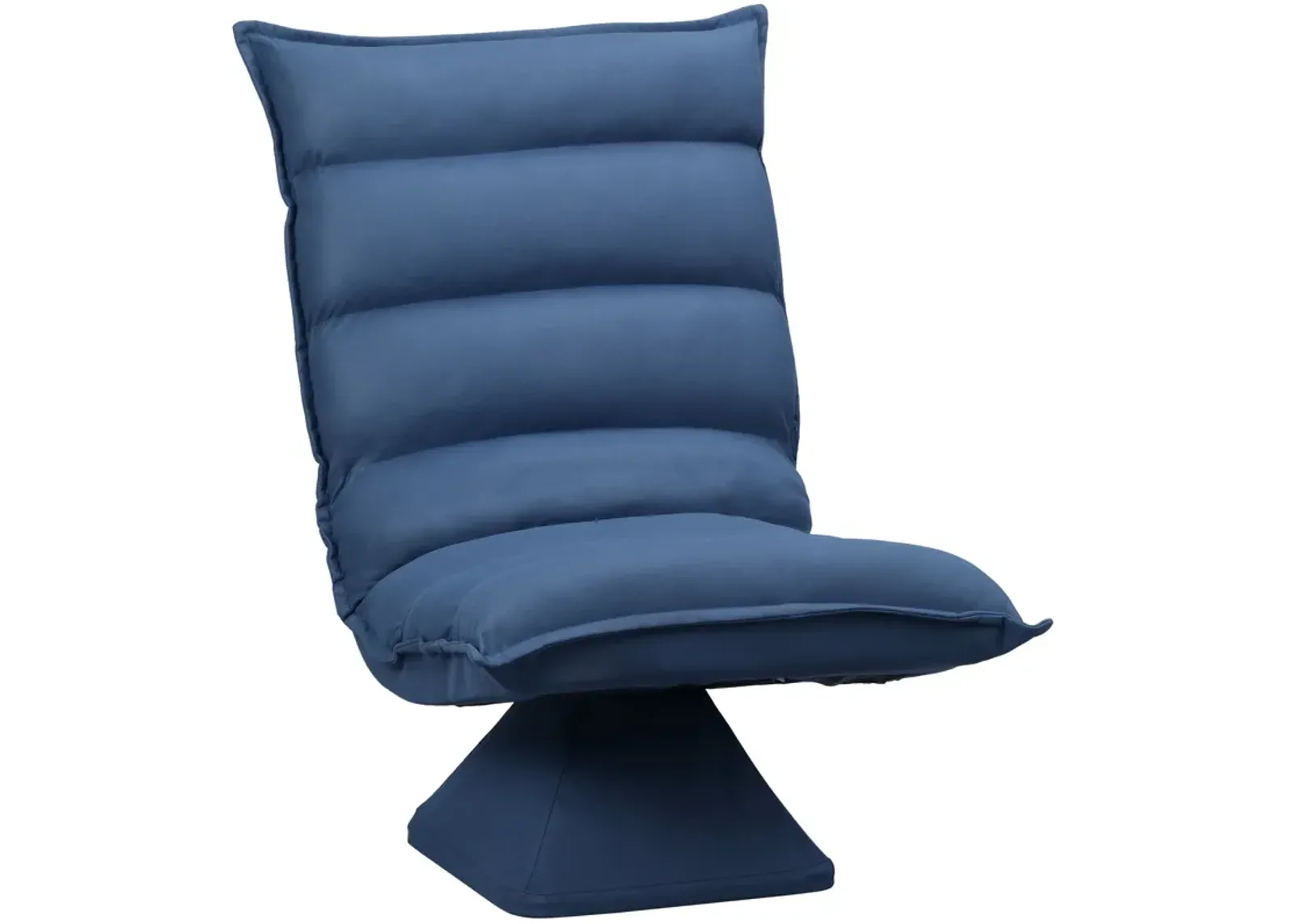 Blue Gaming Comfort: Adjustable Swivel Floor Chair with Back Support