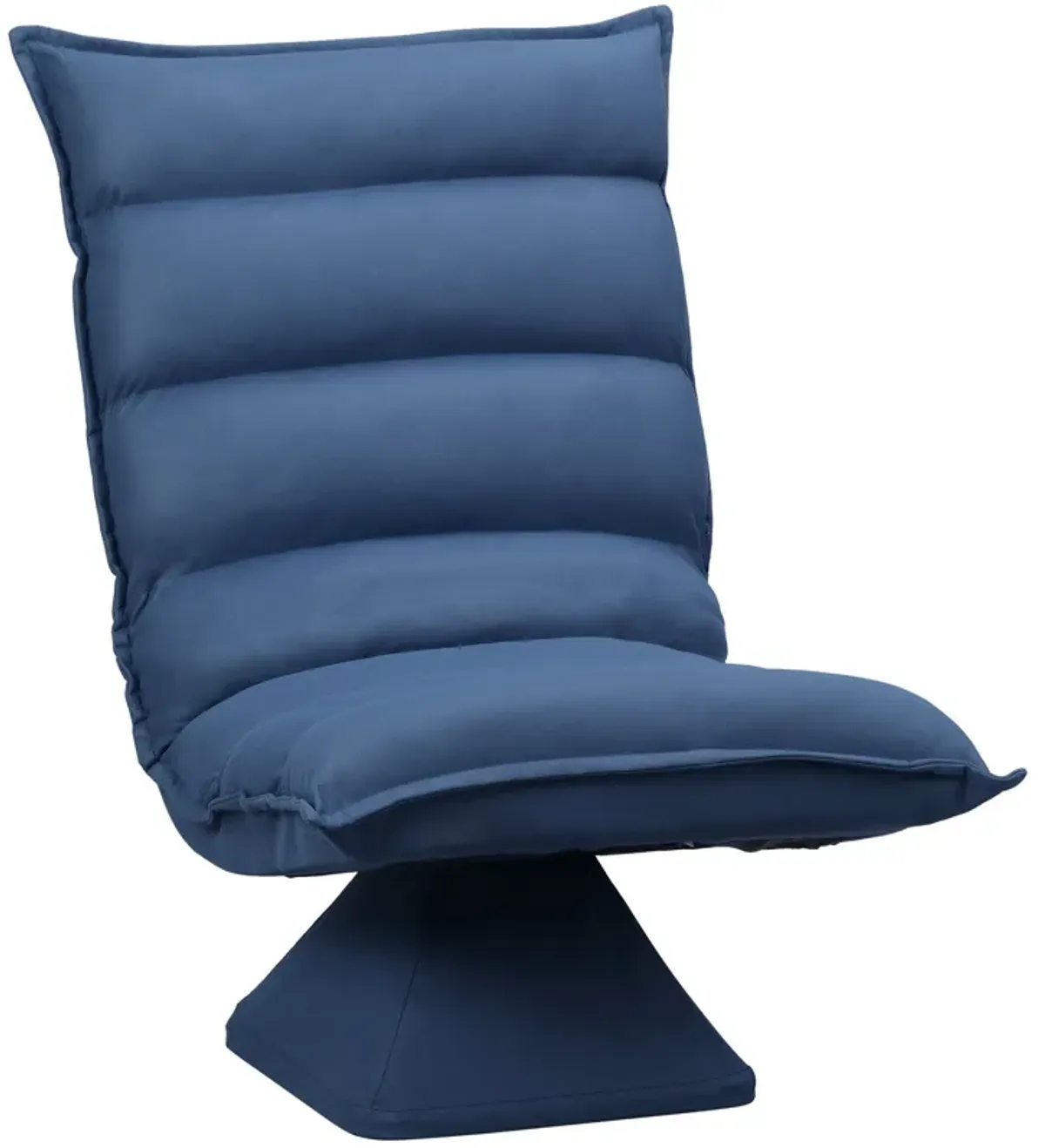 Blue Gaming Comfort: Adjustable Swivel Floor Chair with Back Support