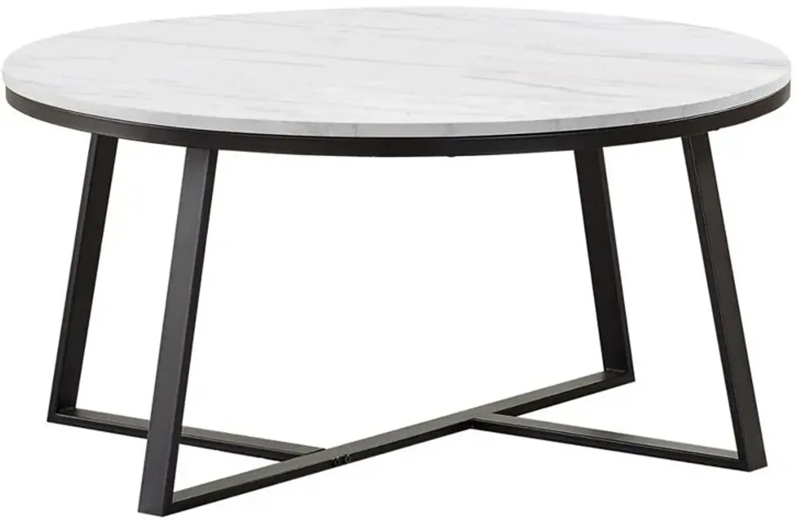 Hugo Round Coffee Table White and Matte Black