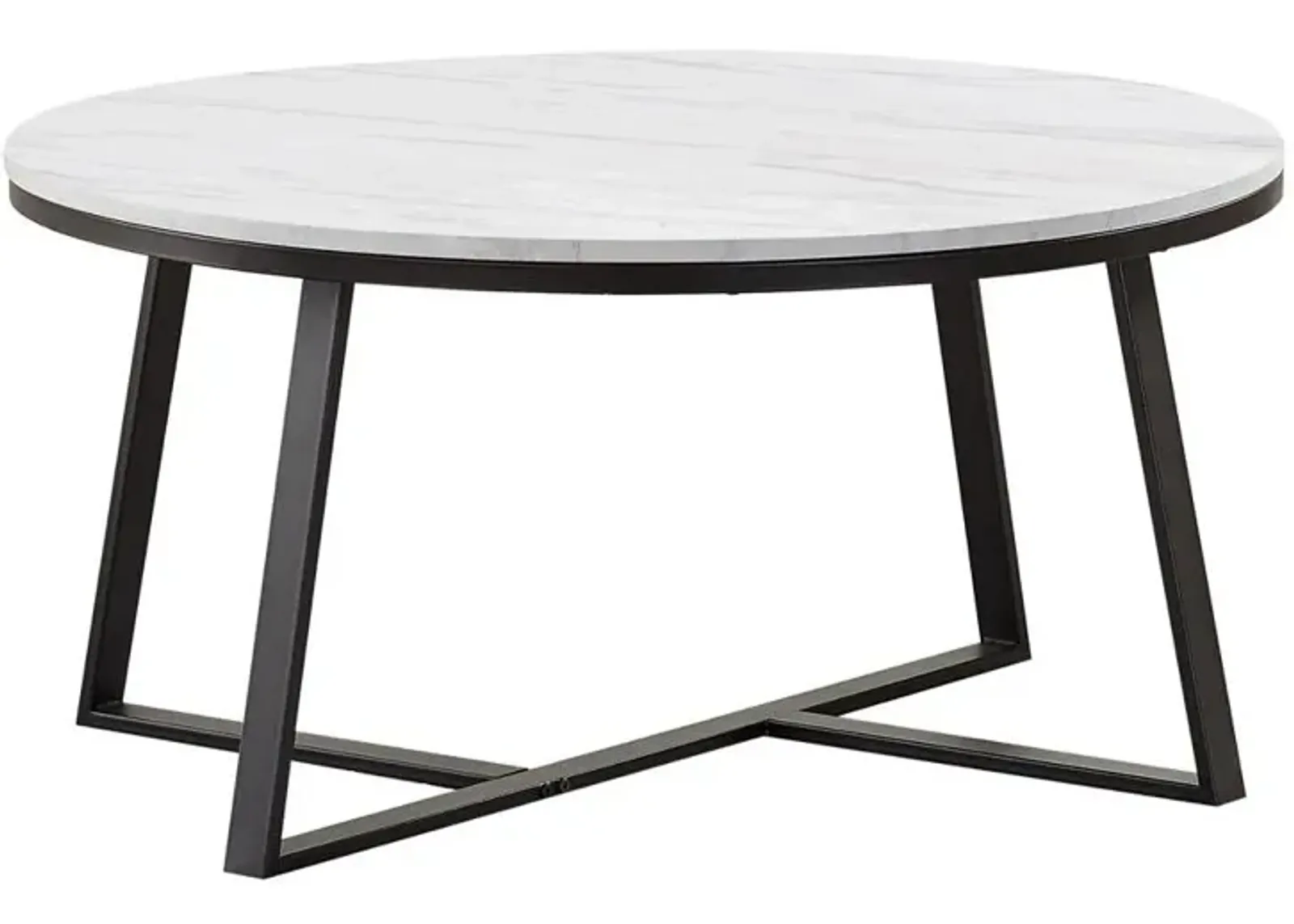 Hugo Round Coffee Table White and Matte Black