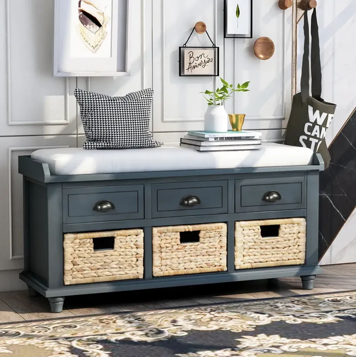 Merax Rustic Storage Bench